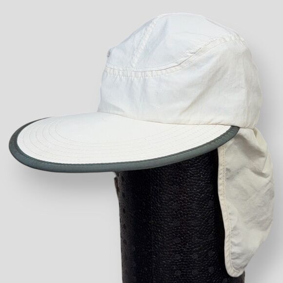 Vtg Patagonia Legionnaires Hat Made in USA Long Bill Strapback 90s w/ Neck Cover - Picture 2 of 9